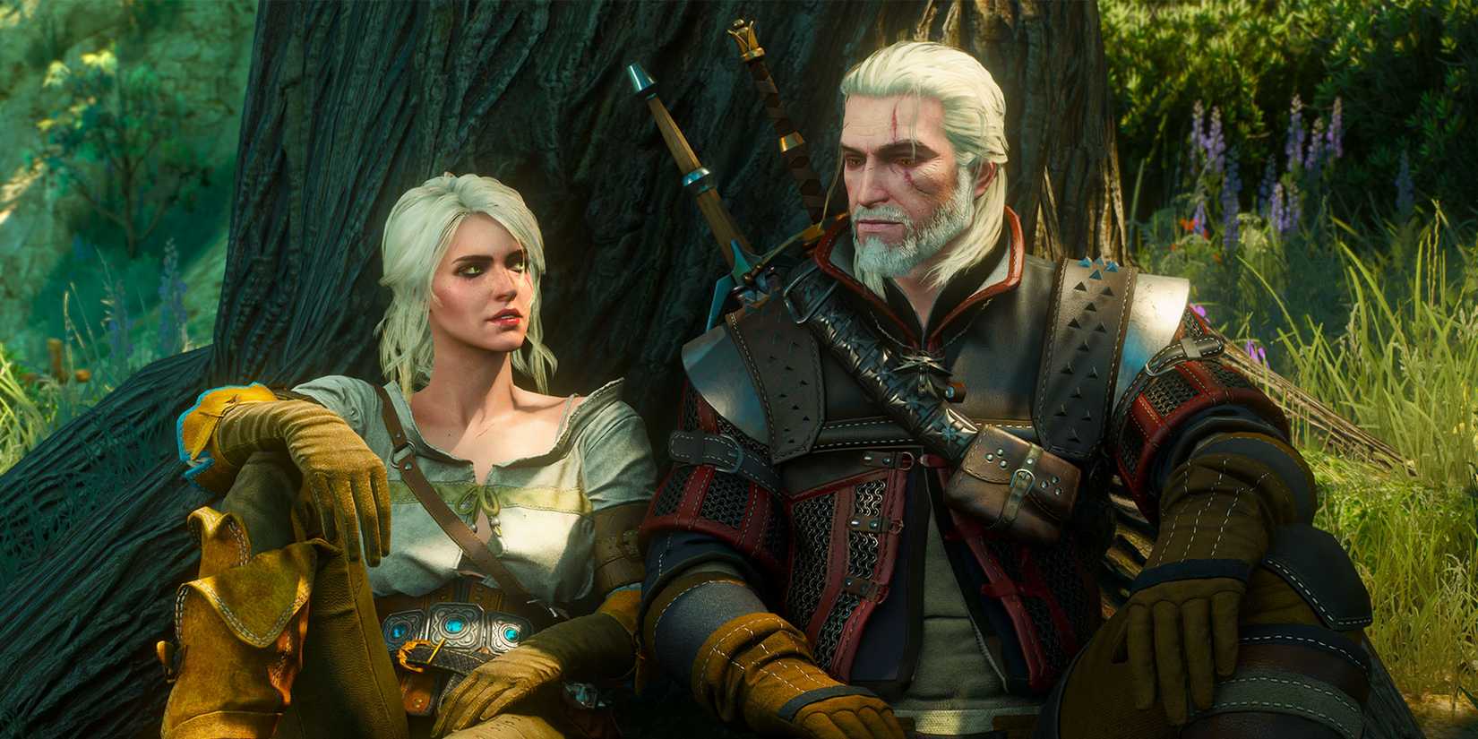 A screenshot of Geralt and Ciri in The Witcher 3: Wild Hunt