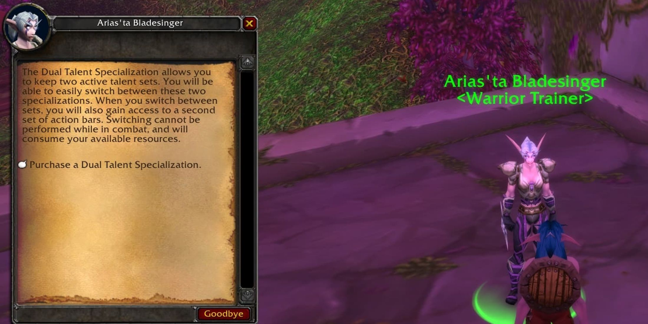 world of warcraft classic fresh dual spec vendor dialogue