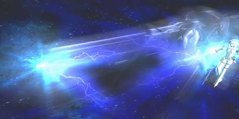 kos-mos charging up a massive weapon