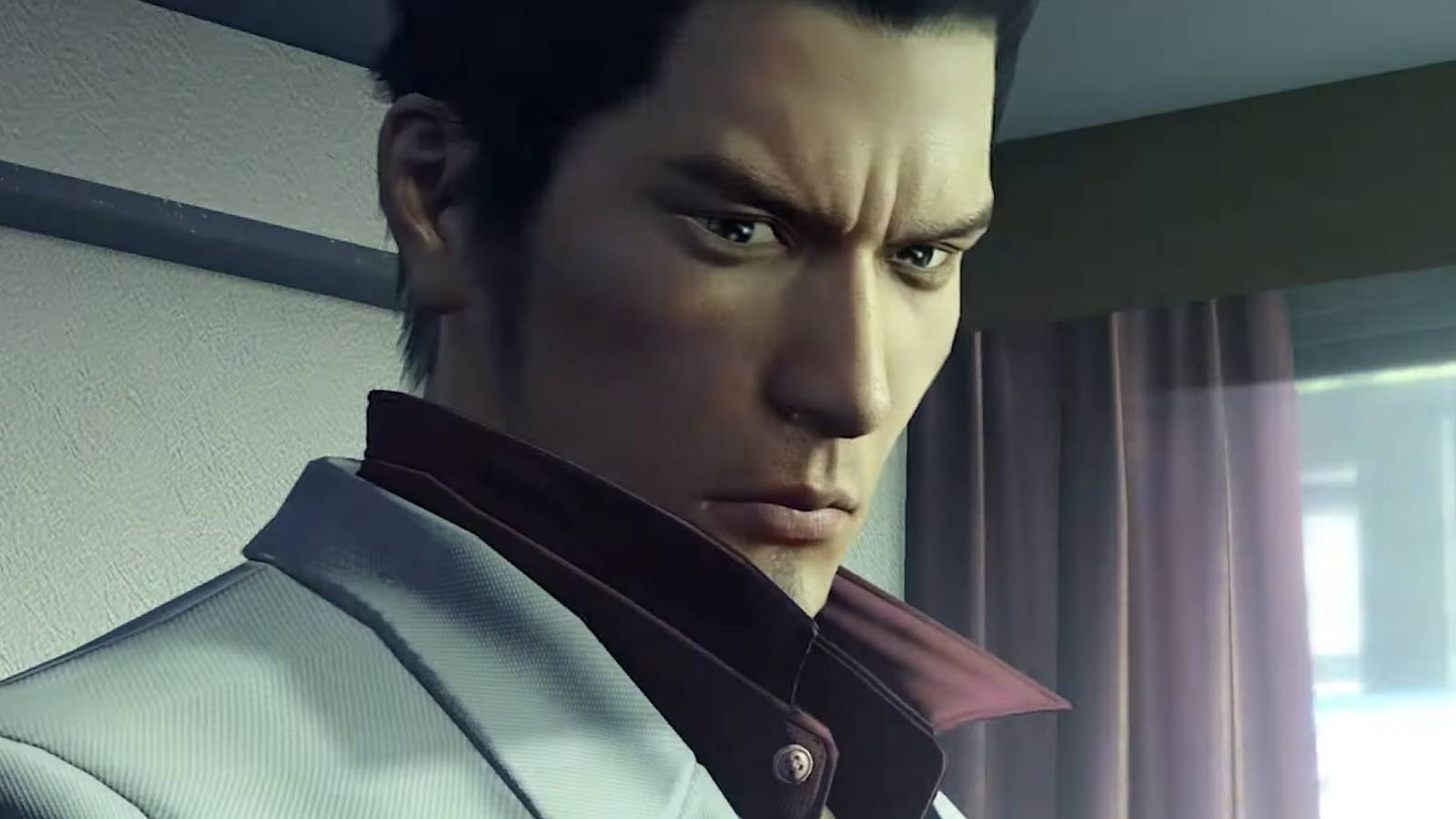 A close-up of one of the Yakuza franchise's major characters