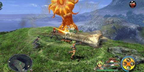 The party does battle in Ys VIII Lacrimosa Of Dana 