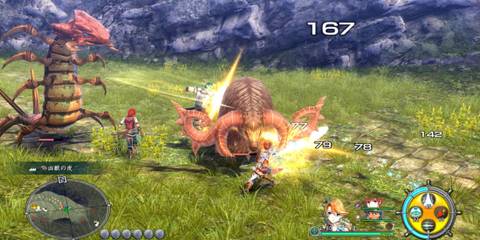 Adol and companion battle in Ys VIII Lacrimosa Of Dana 