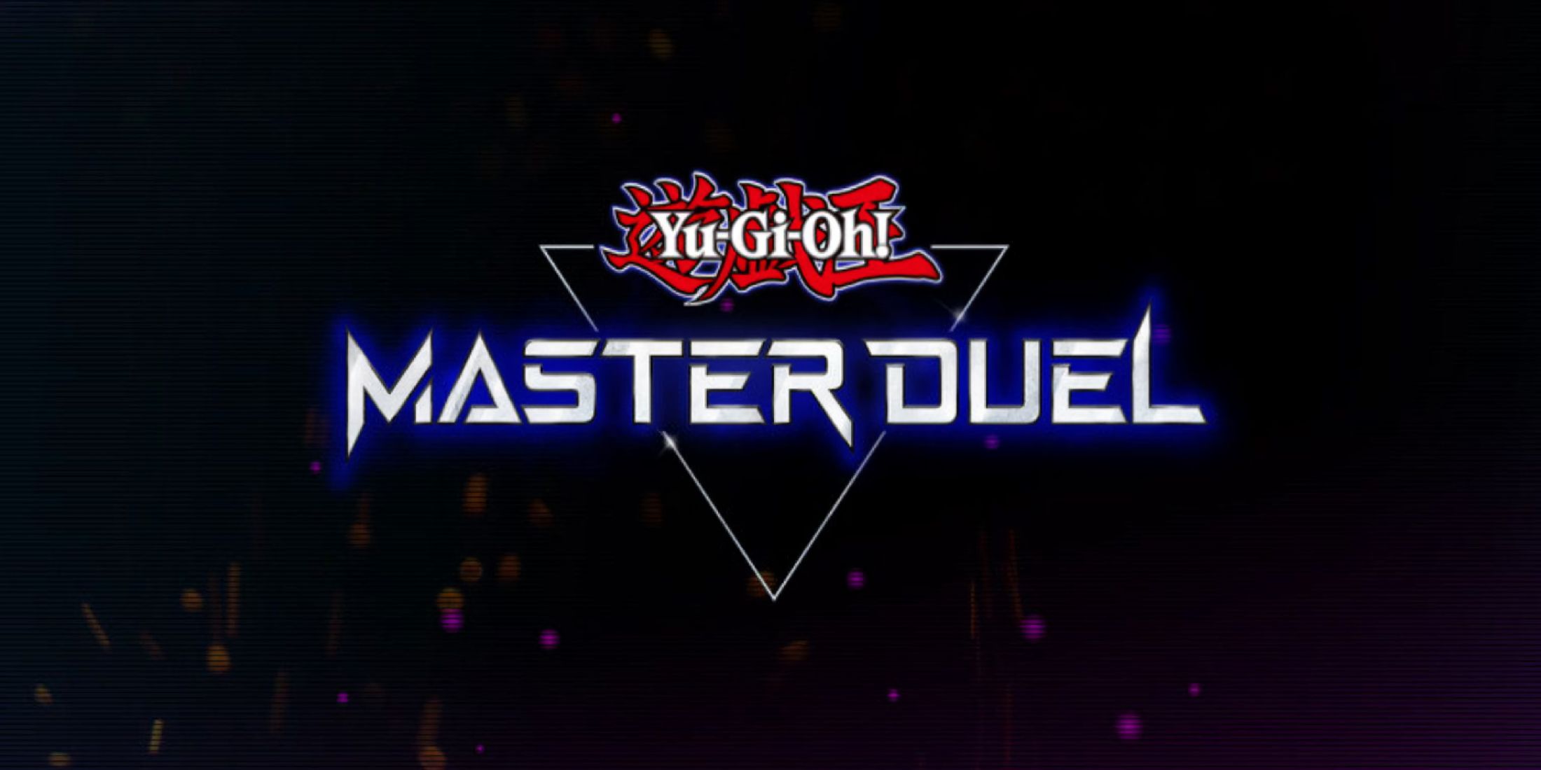 A promotional image for Yu-Gi-Oh Master Duel showing the game's logo.