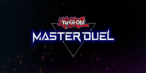 A promotional image for Yu-Gi-Oh Master Duel showing the game's logo.