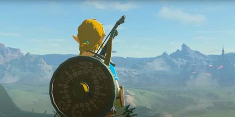 Link looking out at Hyrule in The Legend Of Zelda: Breath Of The Wild