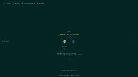 Selecting a genotype in Caves of Qud