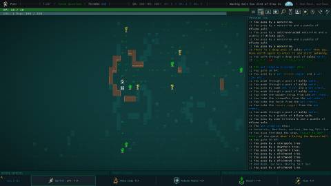 A dungeon entrance in Redrock in Caves of Qud