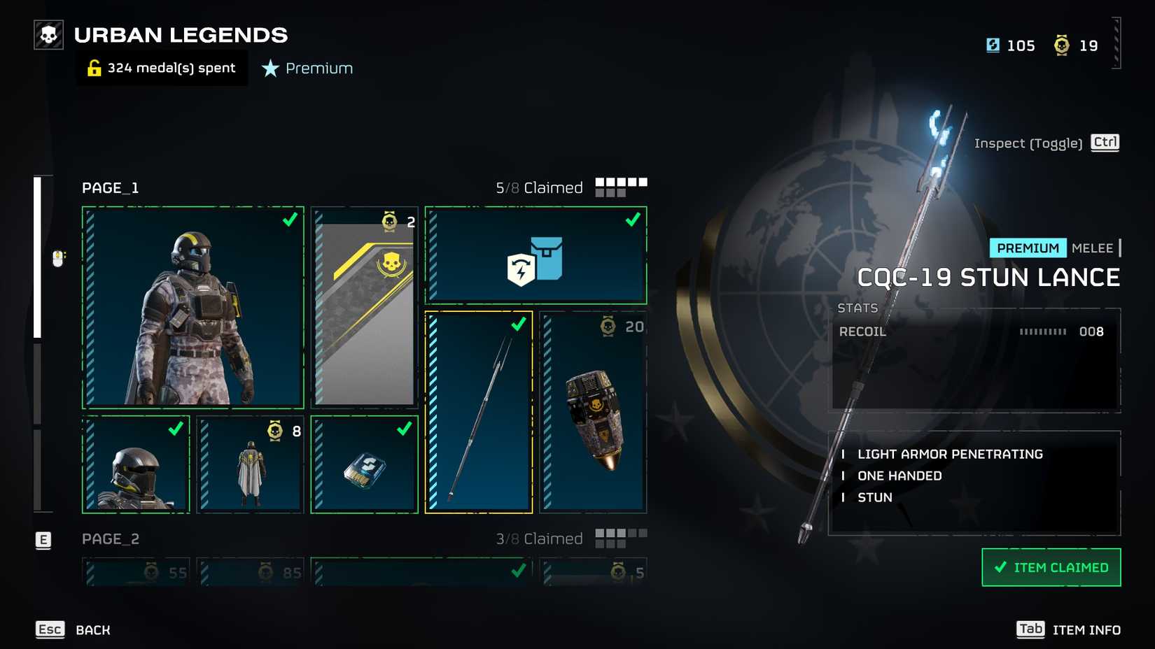 The Stun Lance in Helldivers 2's Warbonds screen