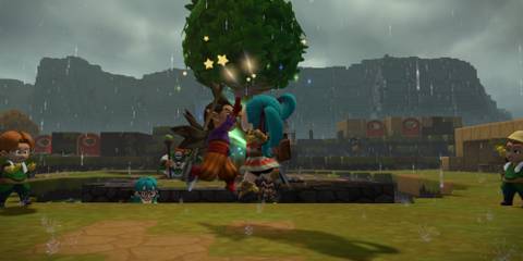 A cutscene featuring characters in Dragon Quest Builders 2