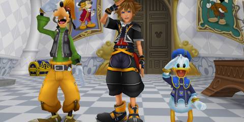 A cutscene featuring characters in Kingdom Hearts 2