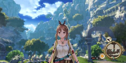 A peaceful mountain view featuring Ryza in Atelier Ryza, showcasing the charm of a cozy JRPG