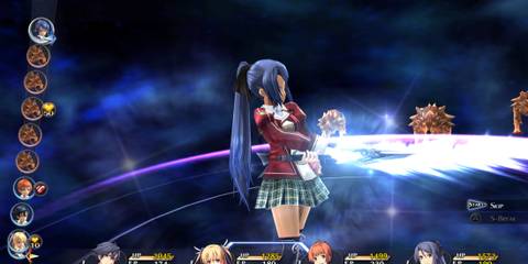 A powerful combat skill unleashes its effects in Trails of Cold Steel, emphasizing the game's tactical depth