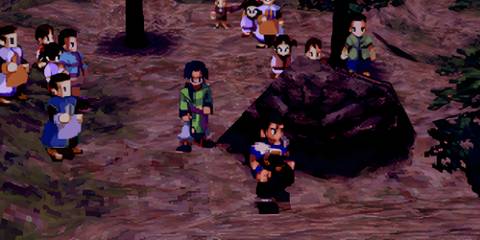 A scene featuring characters in Xenogears