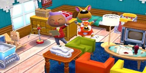 A Villager & Animal Crossing Character Celebrate The Completion Of A Nook Home From Animal Crossing Happy Home Designer
