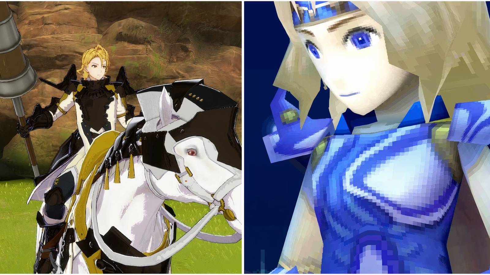 Amber as a Paladin in Fire Emblem Engage and Cecil in Final Fantasy 4
