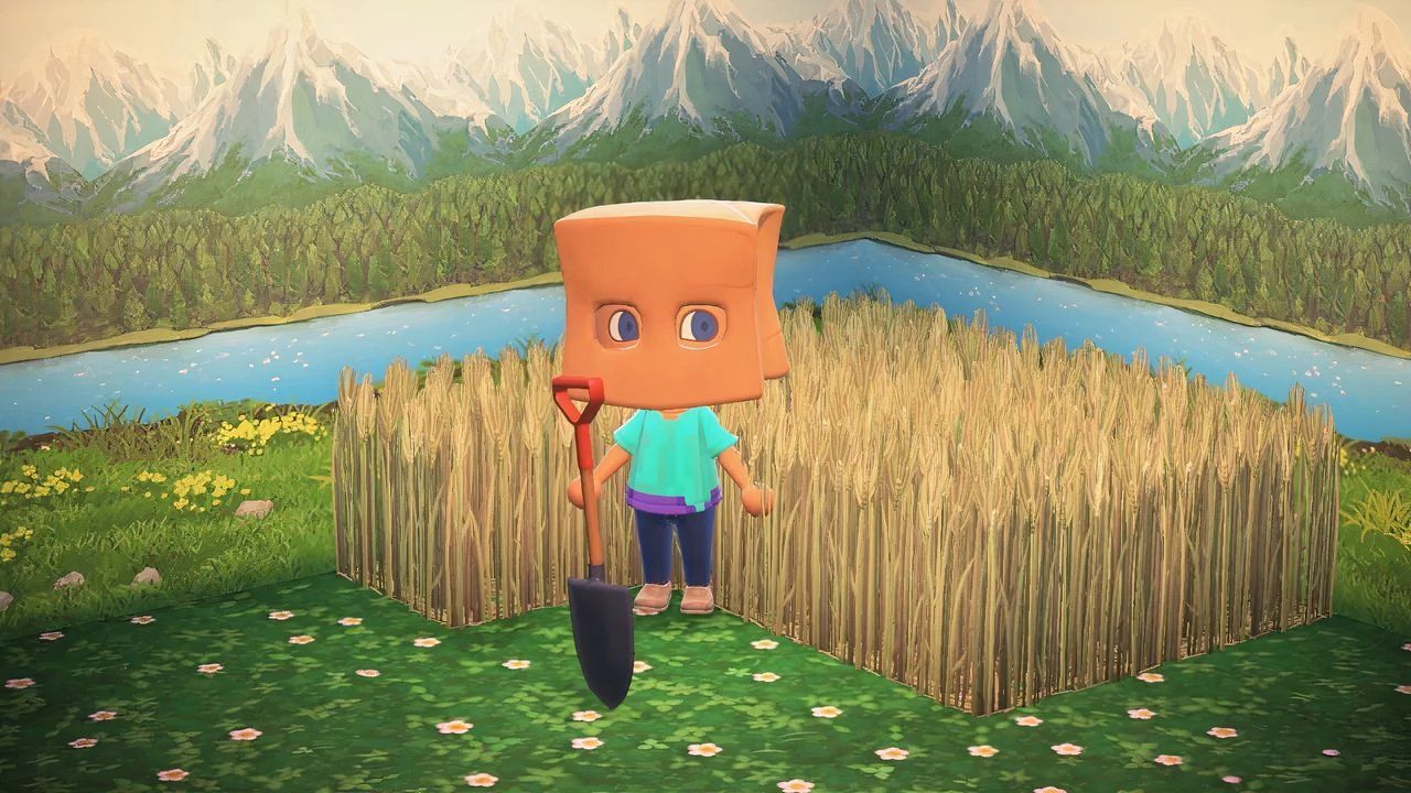 An Animal Crossing: New Horizons character that looks like Minecraft Steve