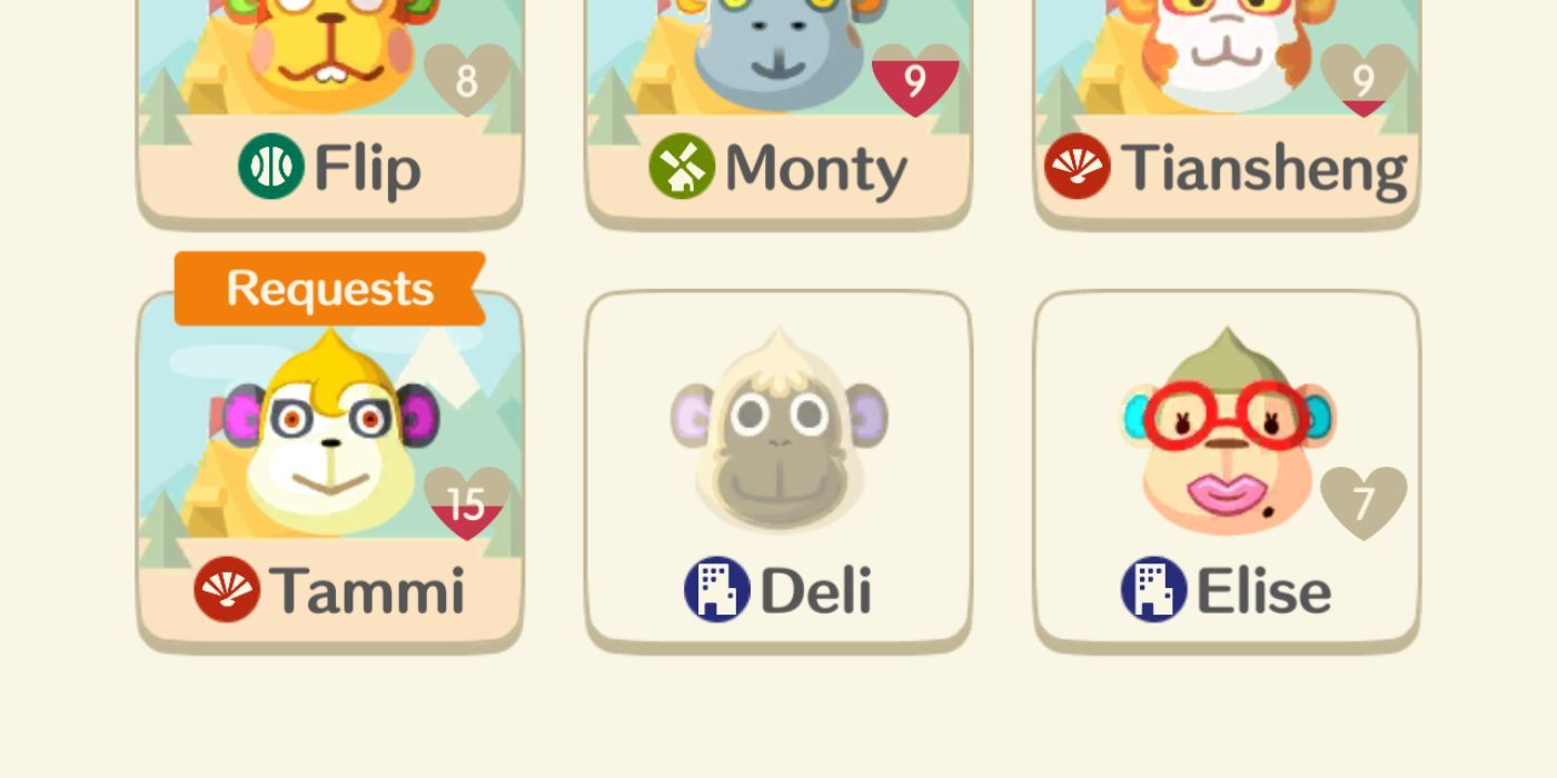 animal crossing pocket camp complete contacts monkeys