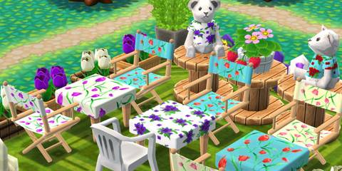 animal crossing pocket camp complete flower garden lounge judging