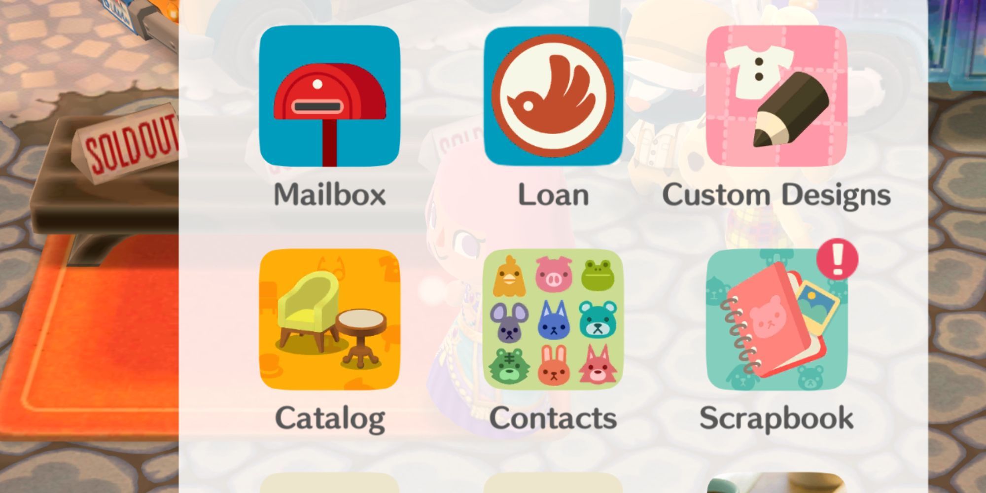 animal crossing pocket camp complete menu