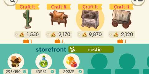 animal crossing pocket camp complete storefront crafting materials