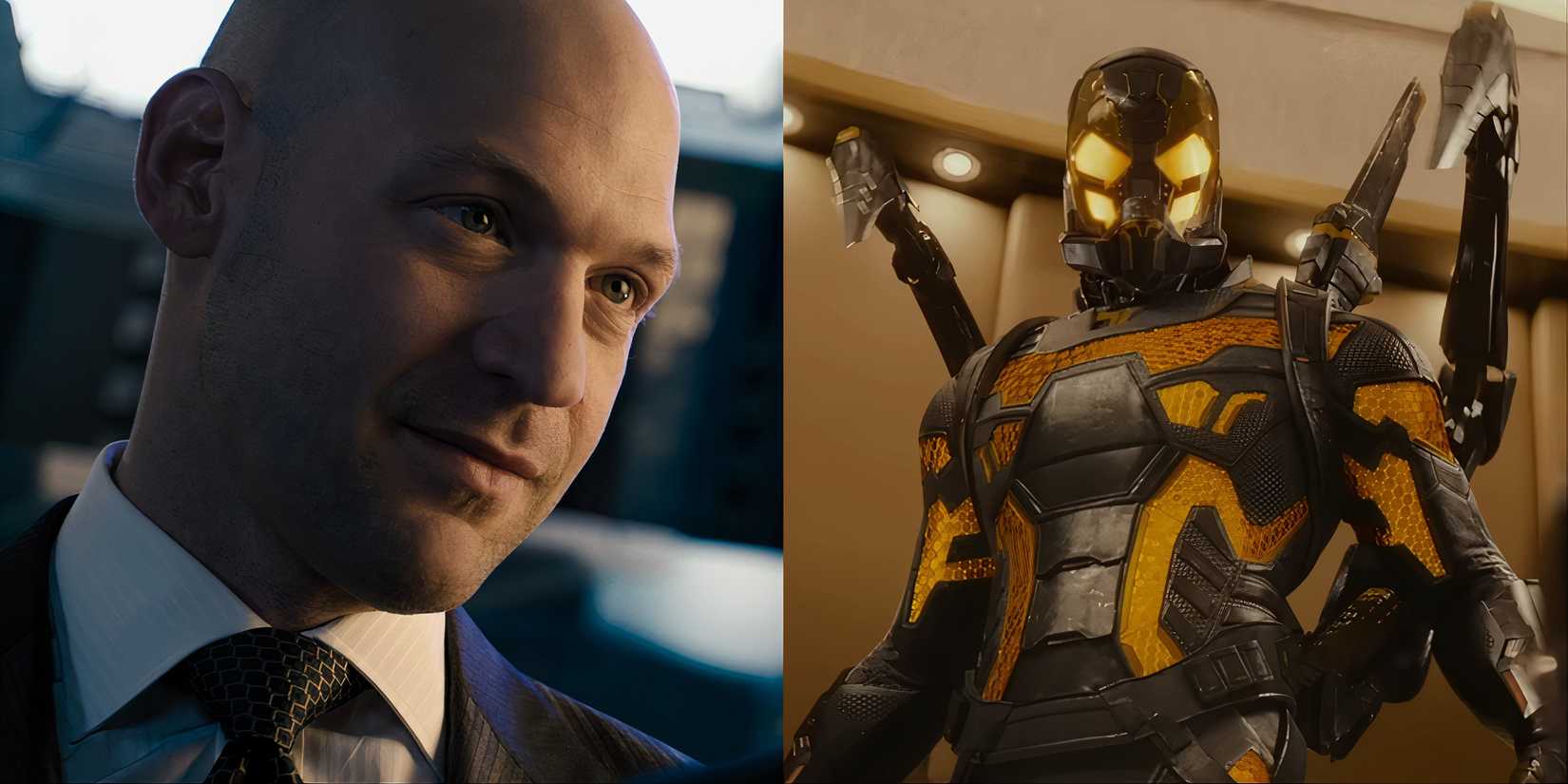 Split image of Darren Cross and Yellowjacket in Ant-Man