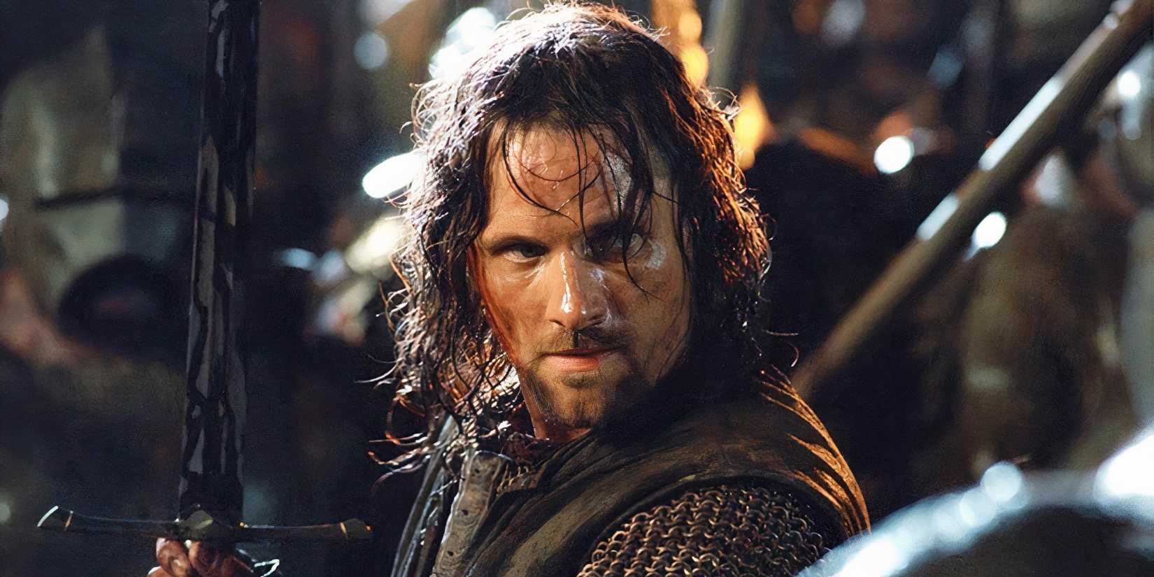 Aragorn with his sword 