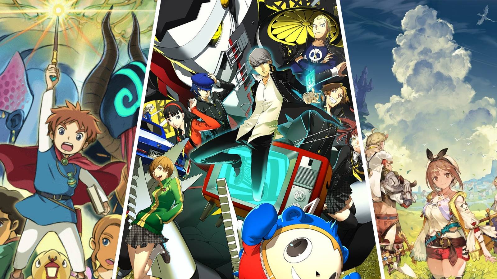 Best cozy jrpgs, Ni No Kuni, Persona 4 and Atelier Ryza
