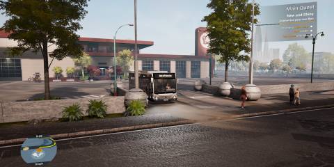 Image of the front of the dealership in Bus Simulator 21