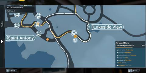 Image of the dealership on the map in Bus Simulator 21