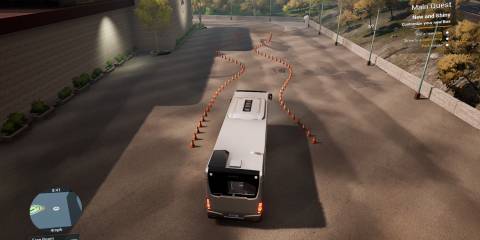 Image of a bus being taken for a test drive in Bus Simulator 21