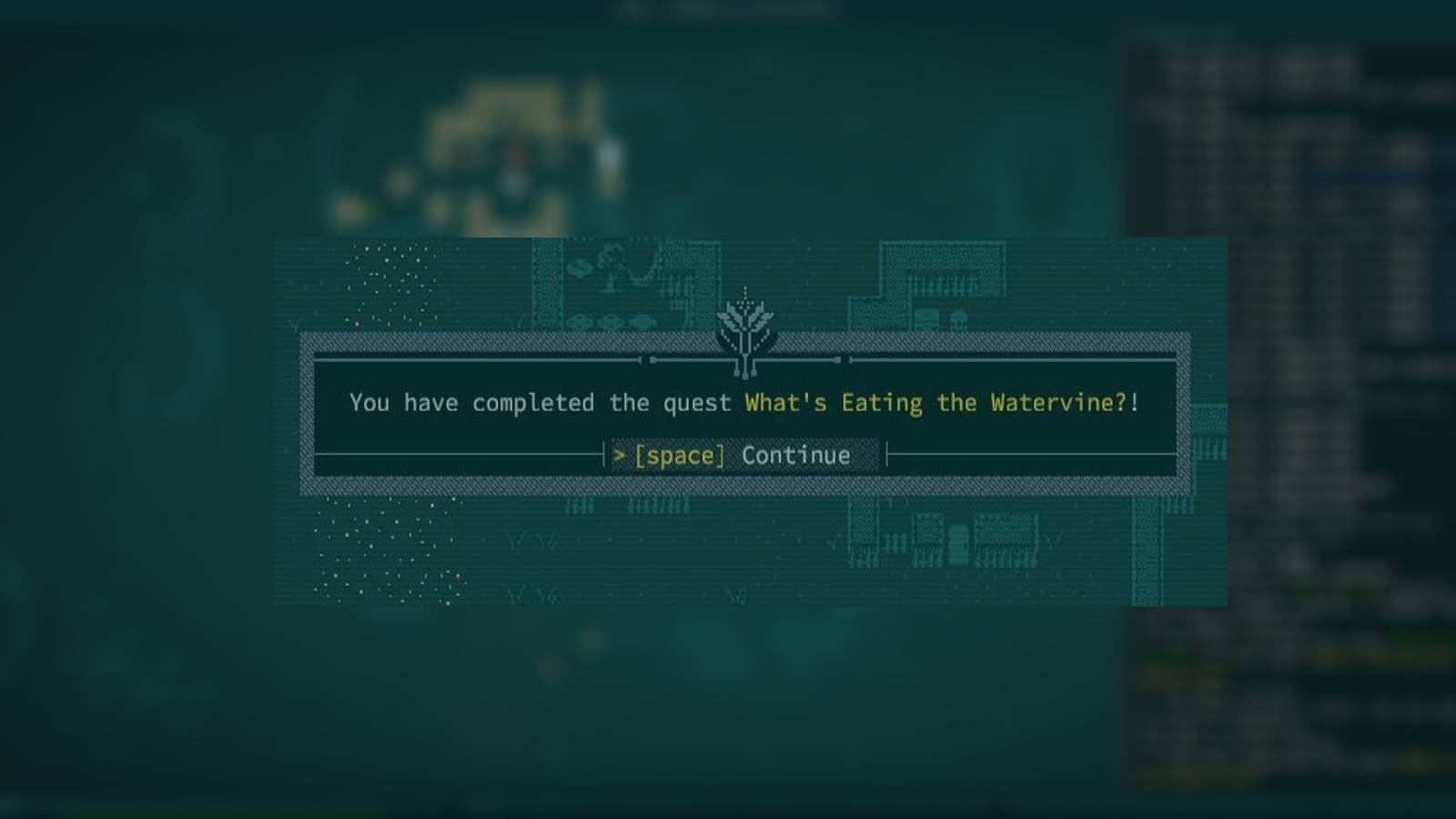 Completing the What's Eating the Watervine quest in Caves of Qud