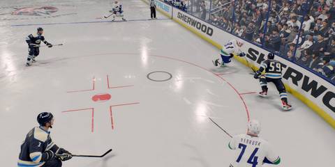 a game between the blue jackets and canucks