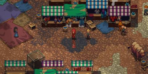 Lenne and Robb in the marketplace