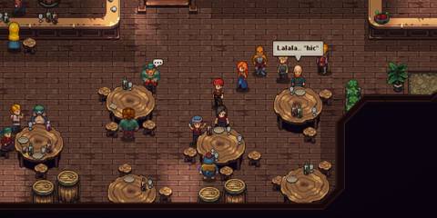 The inside of a tavern