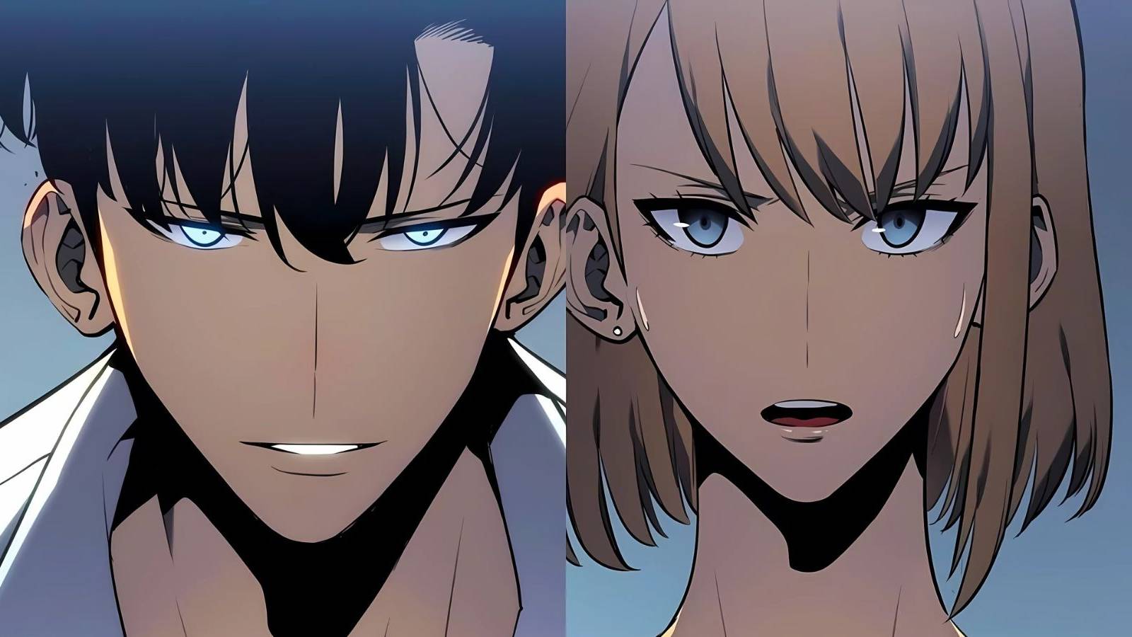 Sung Jin Woo and Cha Hae In looking Forwards