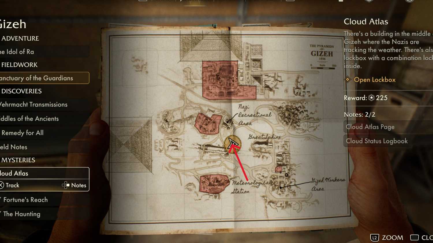 Localização do quebra-cabeça do Atlas de Nuvens