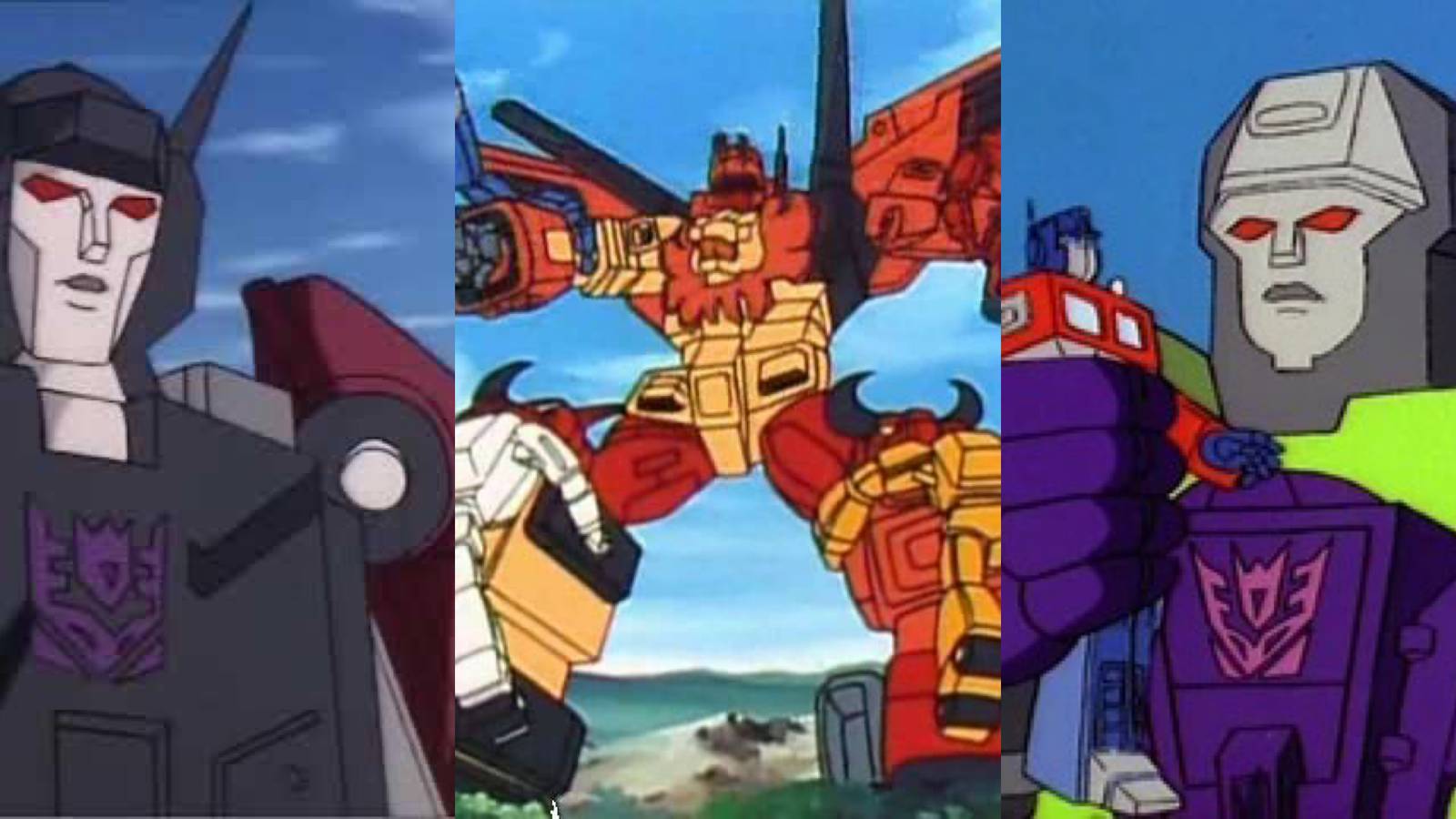 Menasor (left), Predaking (middle), Devastator (right)