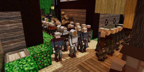 Colonists In Town Streets