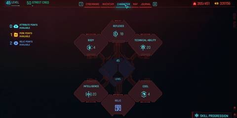 Cyberpunk Phantom liberty Skill Progression system