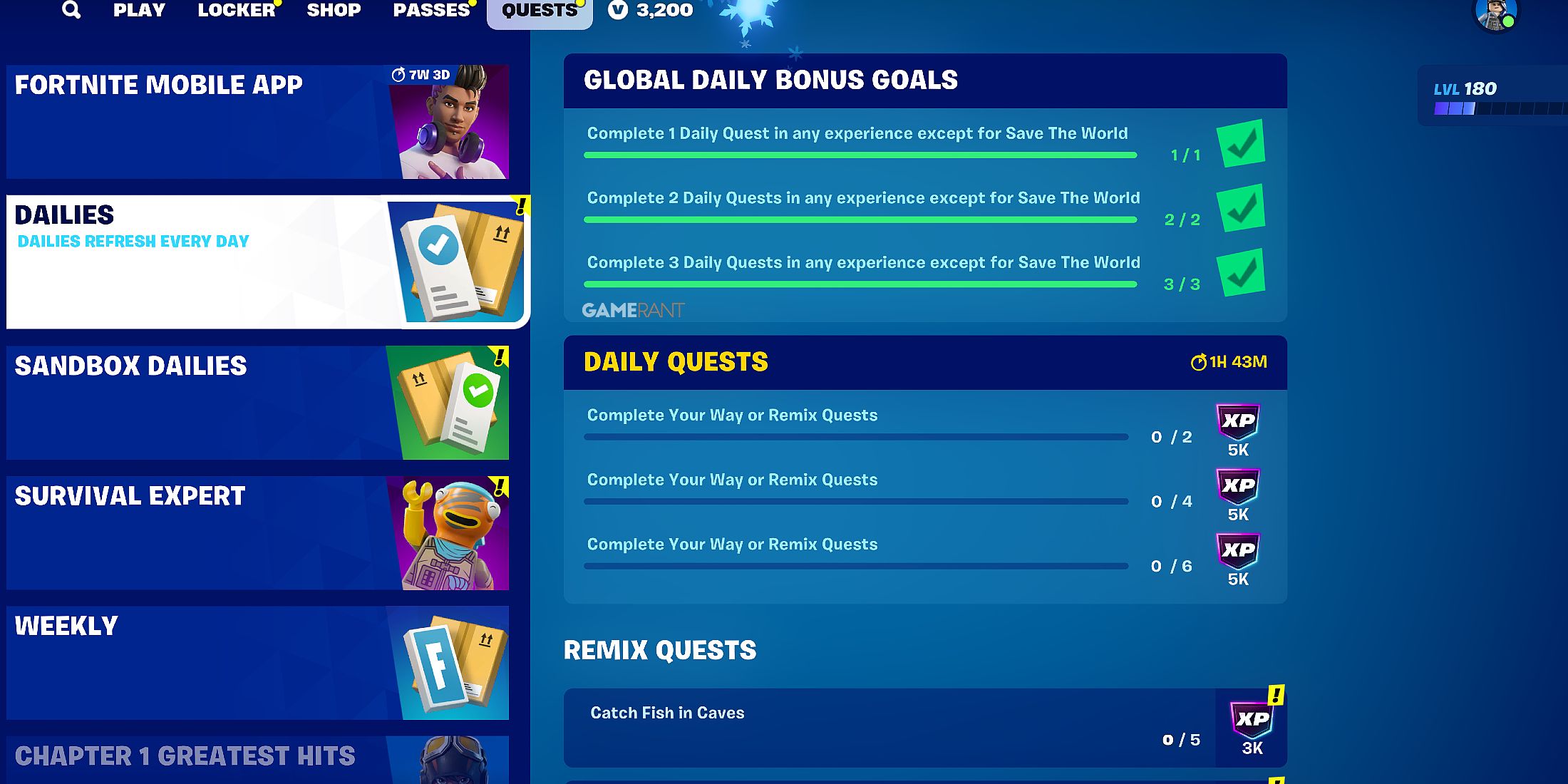 Daily Quests in LEGO Fortnite Odyssey 