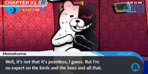 Questioning Monokuma in Danganronpa: Trigger Happy Havoc