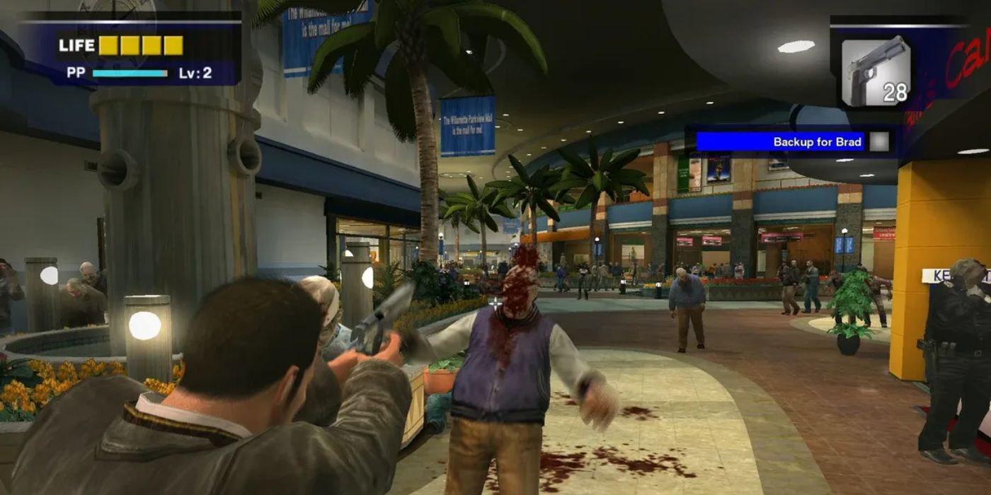 Dead Rising Firing At Zombies