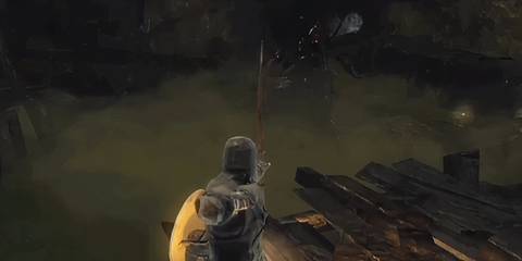 the player shooting a bow