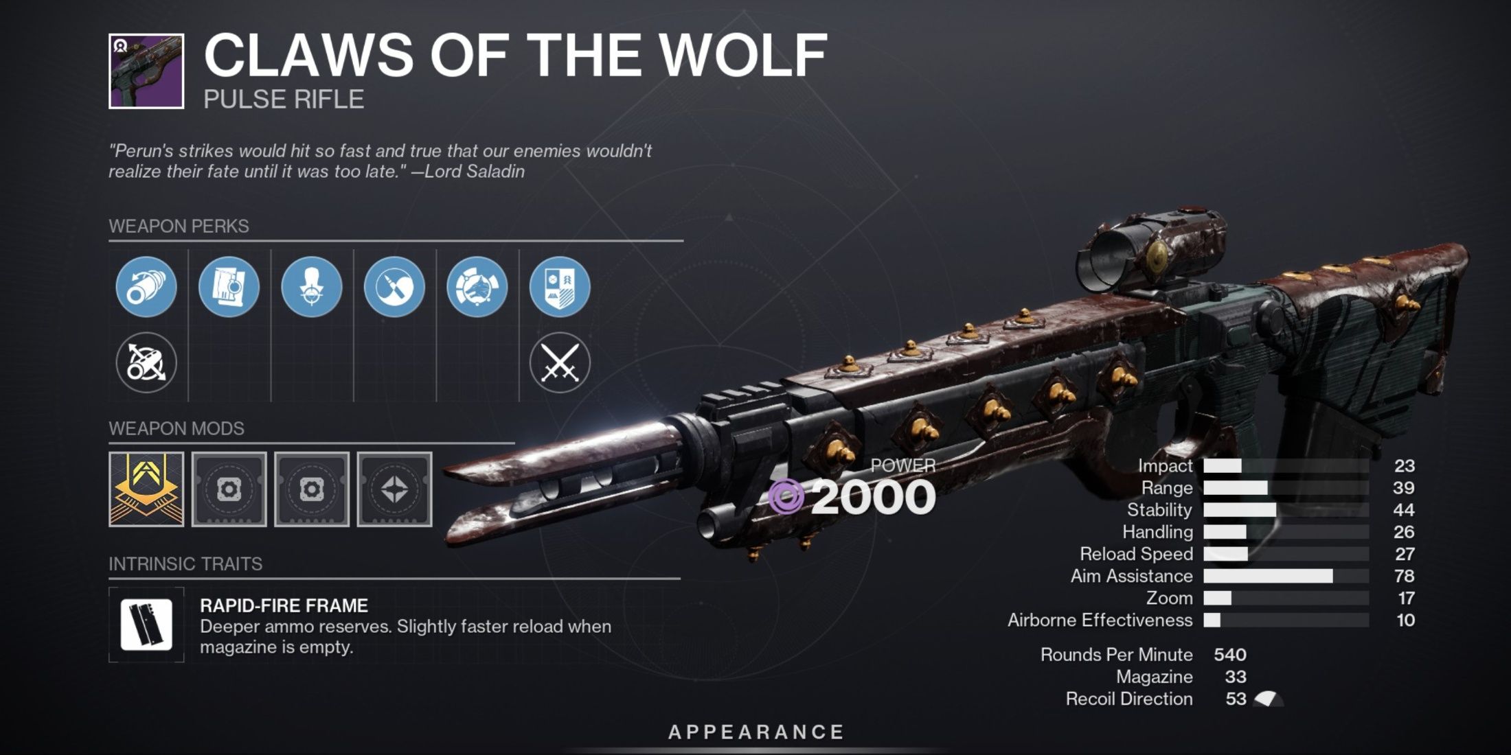 Destiny 2 Claws of the Wolf