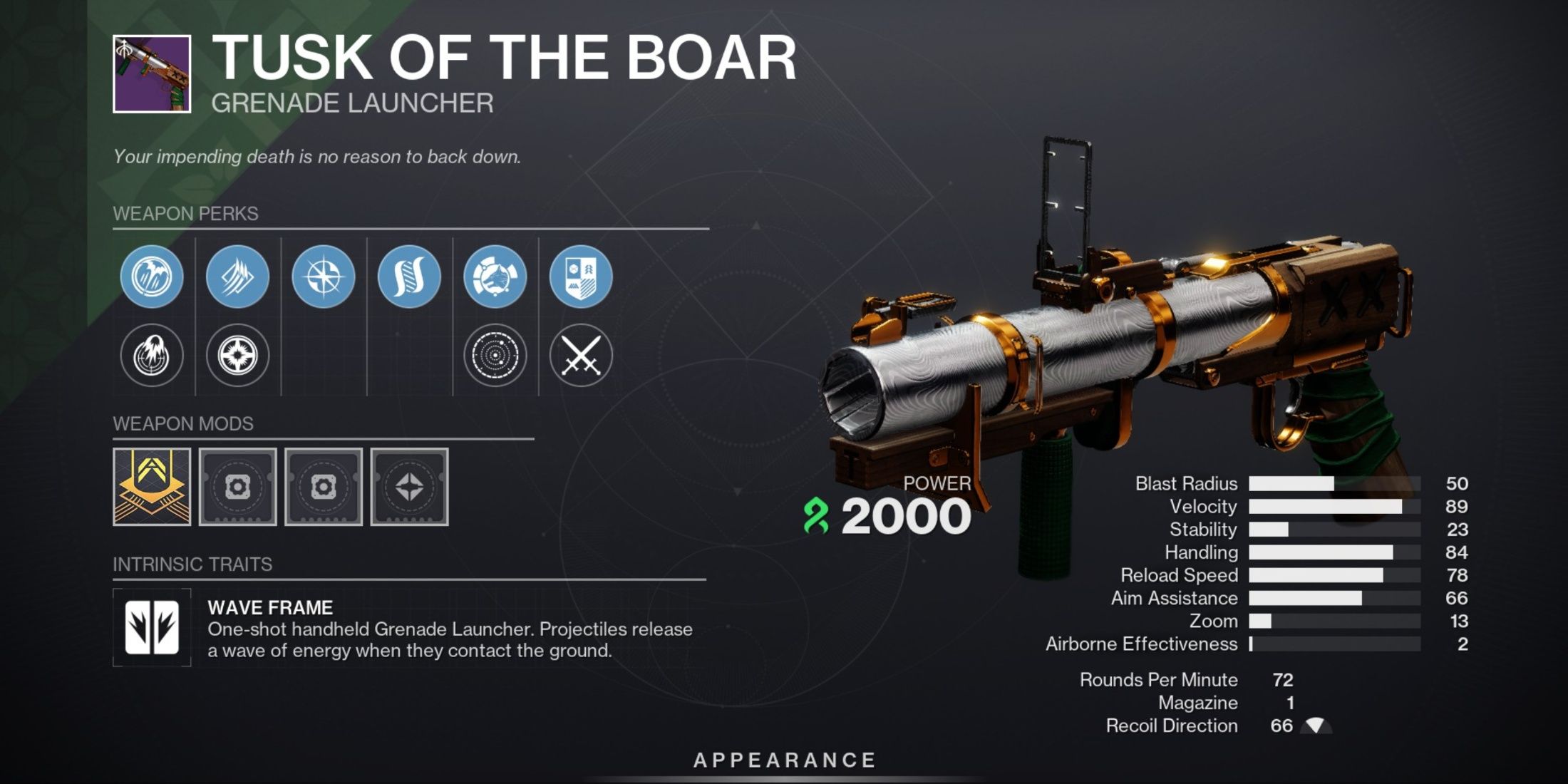 Destiny 2 Tusk of the Boar