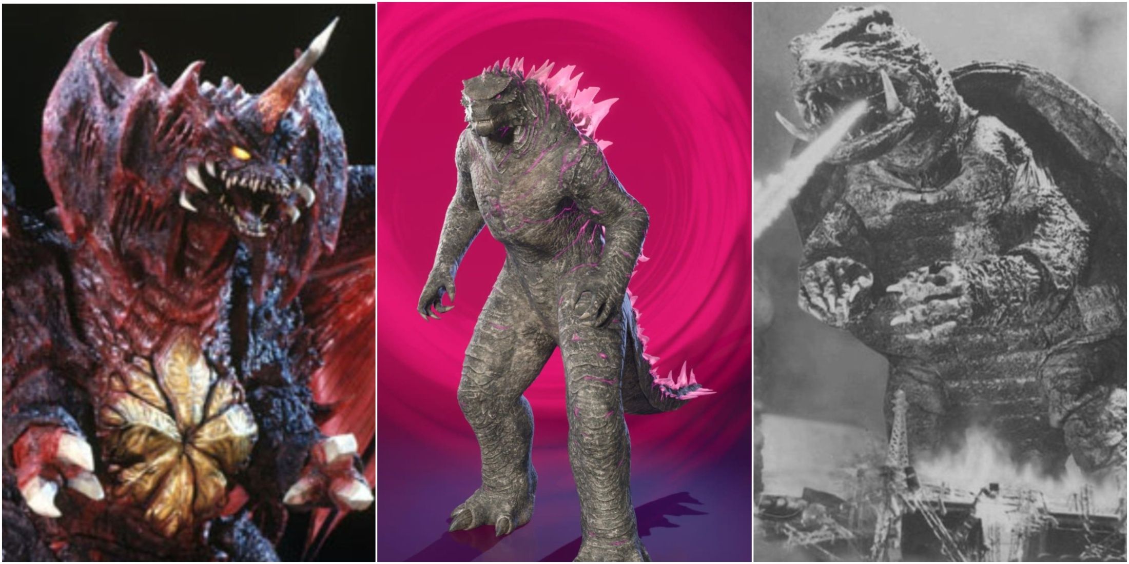 Destoroyah Godzilla Gamera Split Image