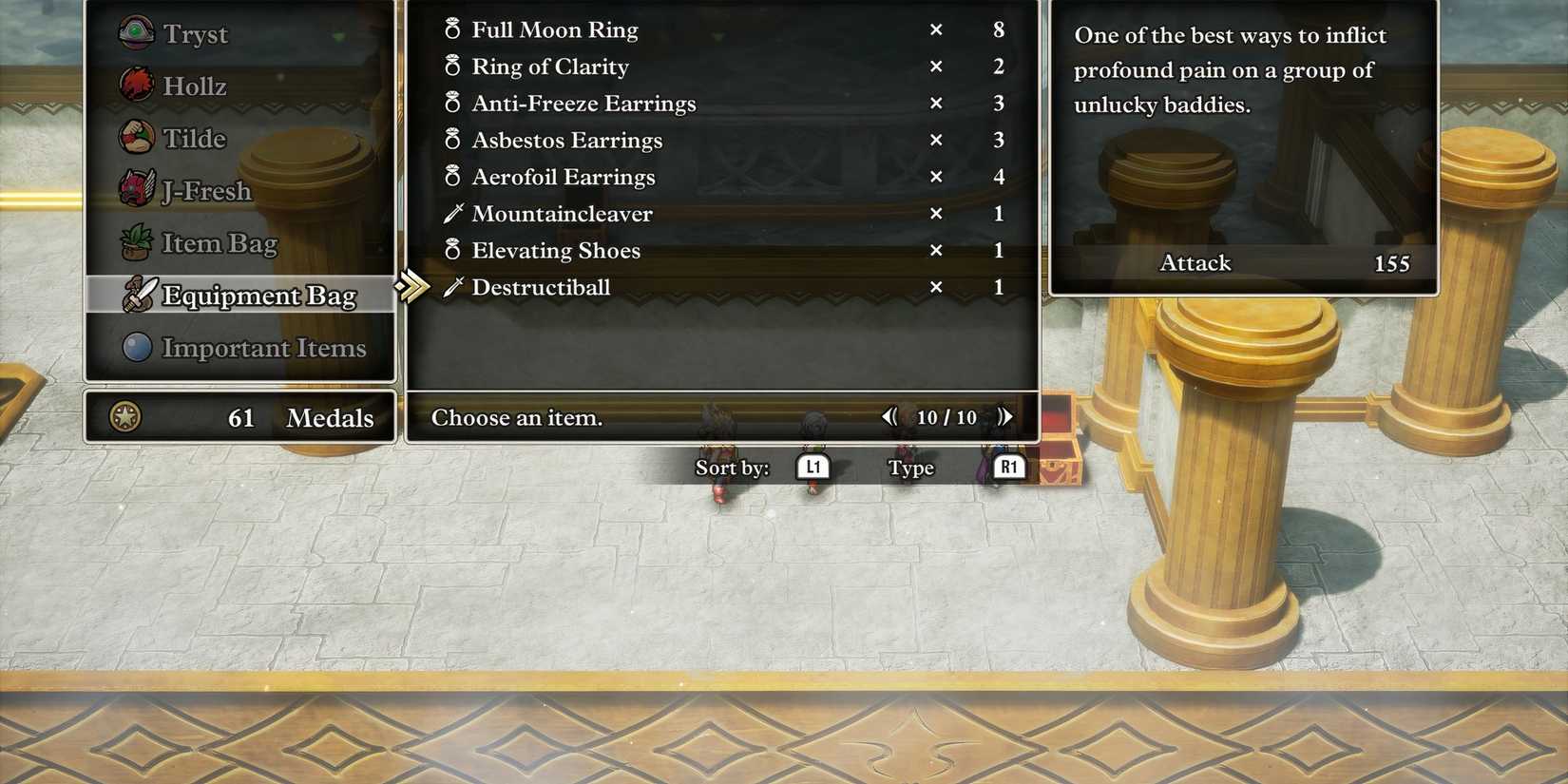 Destructiball weapon in Dragon Quest 3 HD-2D Remake