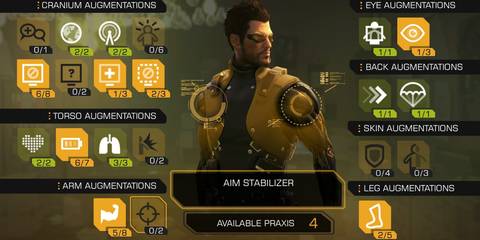 Deus Ex Adam Jensen Augmentations Menu