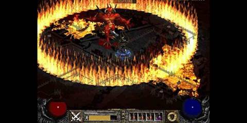 Diablo 2 Gameplay fighting Diablo