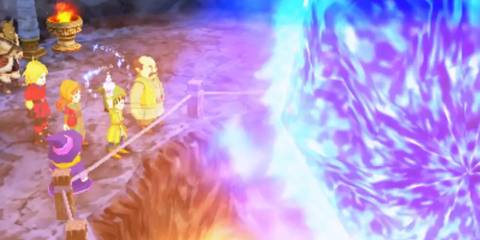 dragon quest 7 party in a cave